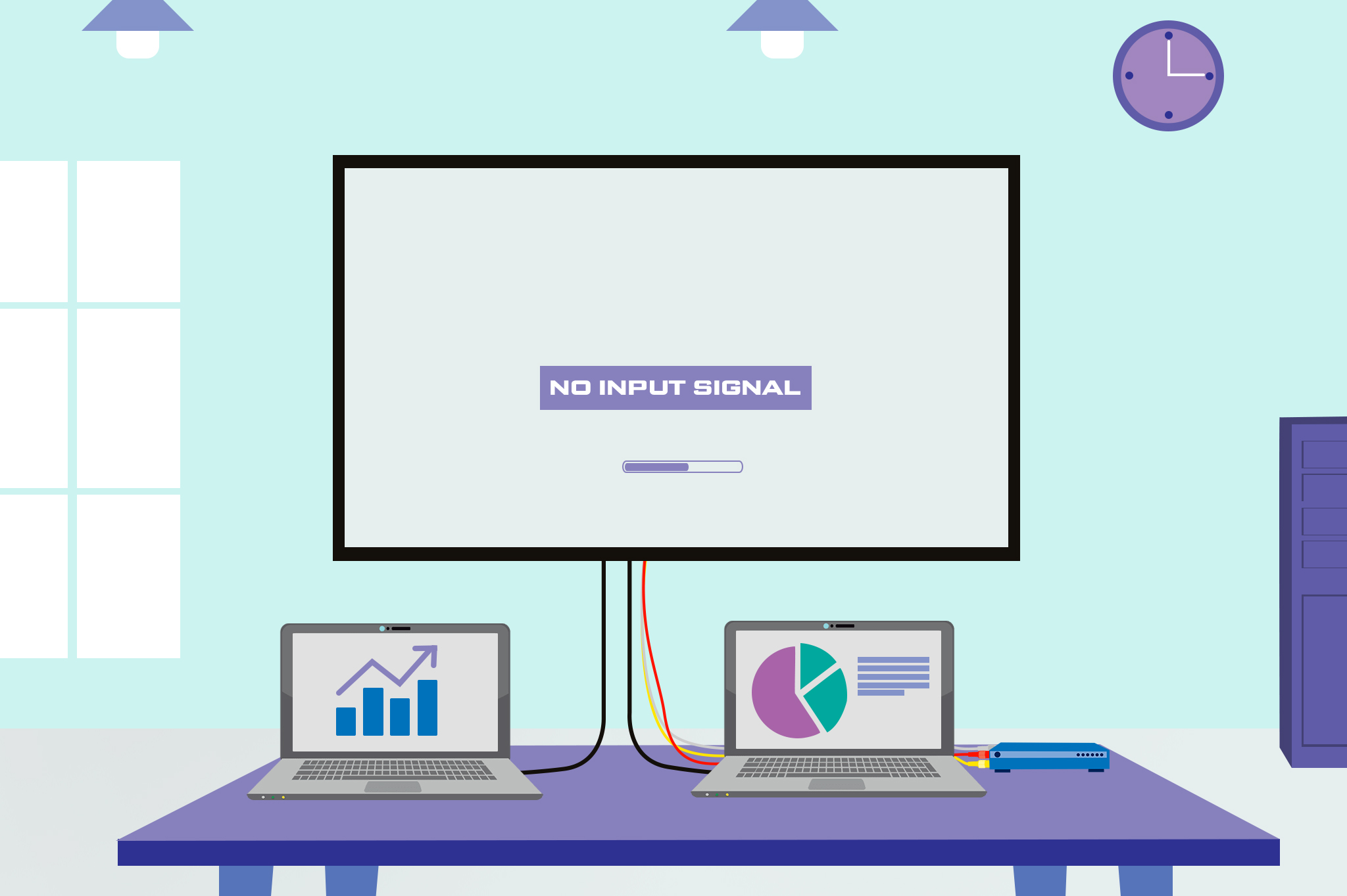 Delayed meetings due to HDMI or AV cables 